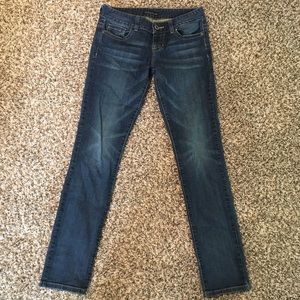 Ultra low rise y2k dark wash skinny jeans by Guess